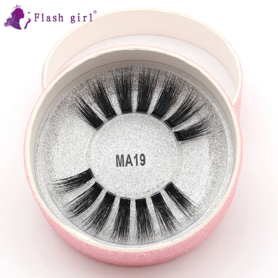 

Pink Packing MA19 Natural 3D False Eyelashes Fake Lashes Makeup Kit Mink Lashes Extension Wholesale Mink Eyelashes For Beauty