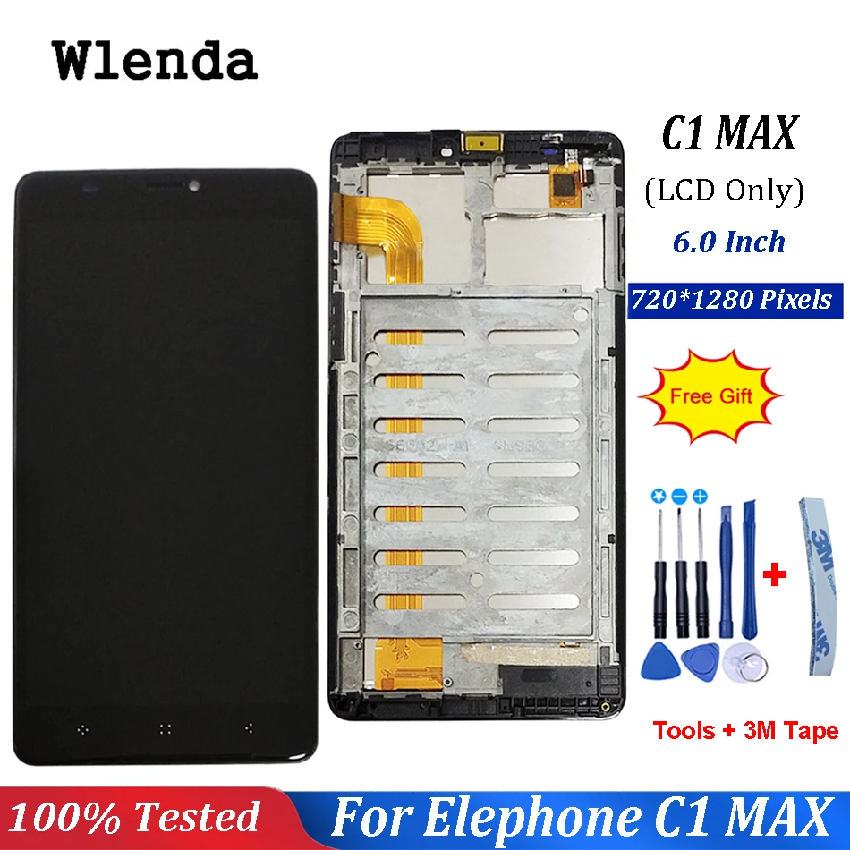 ЖК дисплей с сенсорным экраном 6 0 дюйма для Elephone C1 MAX дигитайзер в сборе рамкой