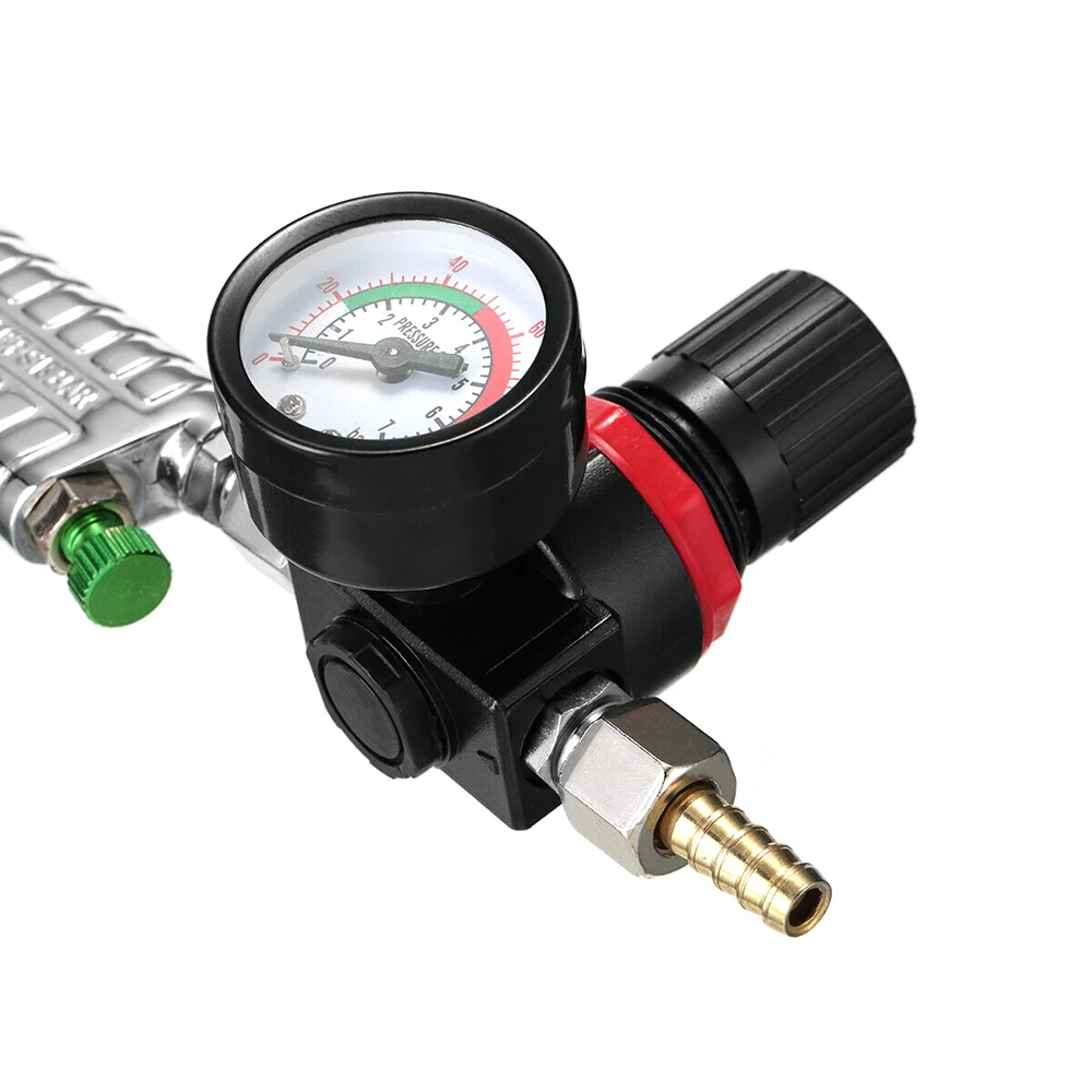 

2.5mm HVLP Gravity Feed Sprayer Kit With Regulator Paint Primer for Metal Flakes Air Sprayer Fluid Pattern Air Pressure Controls