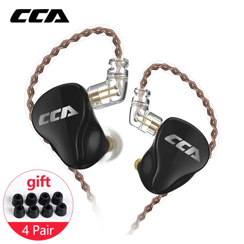 Наушники вкладыши CCA CA16 1DD + 7BA гибридные Hi Fi наушники с монитором 2 контактным