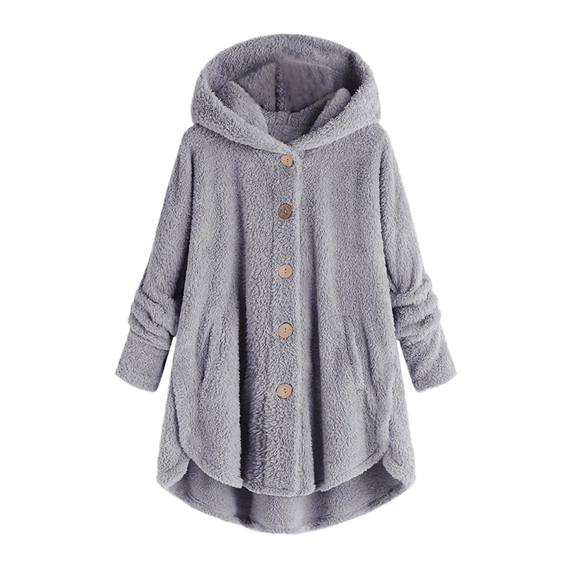 AECU Faux Fur Women Jacket Coats S-5XL Hoodies Winter Elegant Loose Female Warm Outwear Cardigan Streetwear Plus Sizes Coat