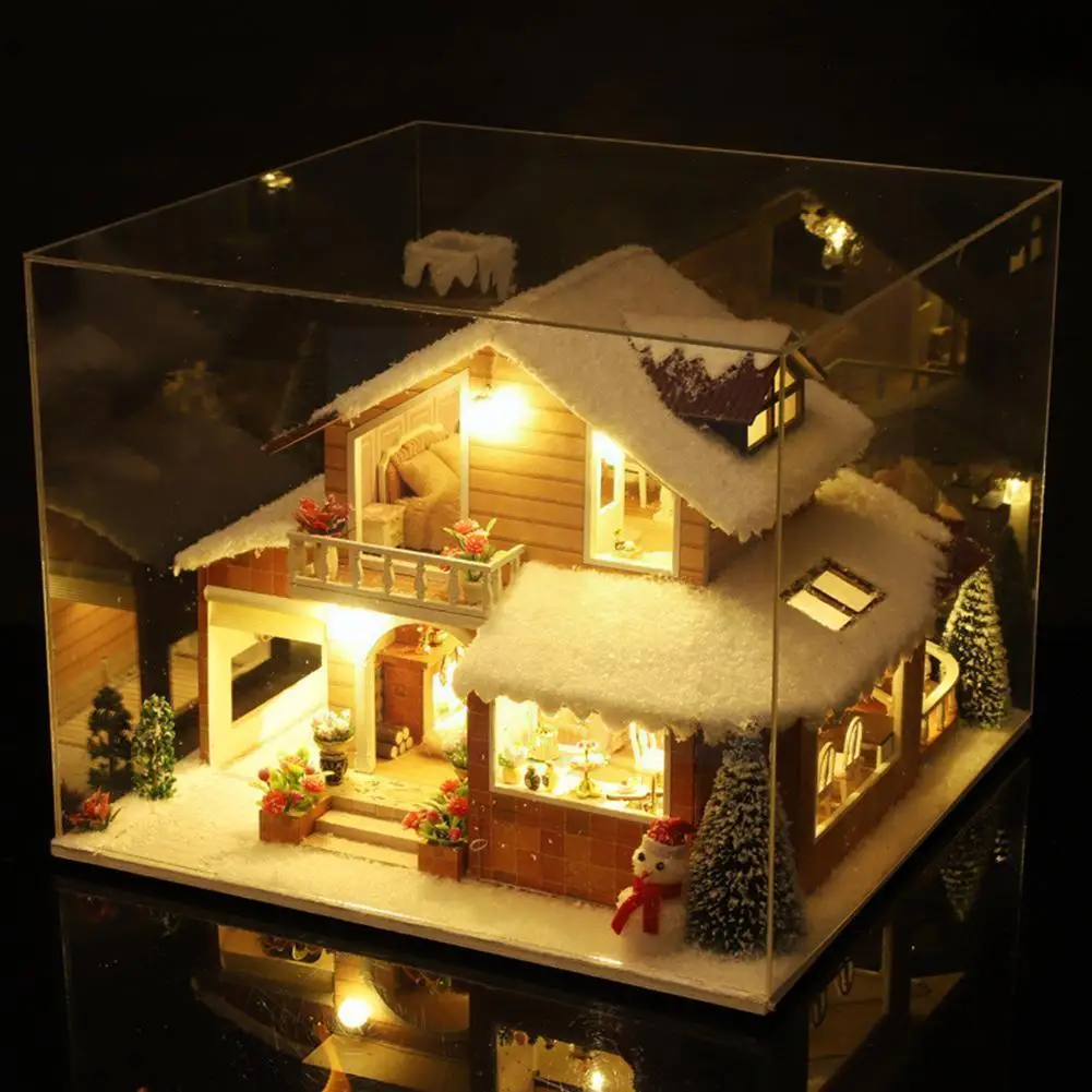 

Diy Hut Ice And Manor With Cover Handmade Assembling Electricity) Christmas Gift Glue, (without No Birthday U6b1