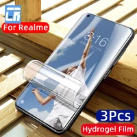 3pcs hydrogel film screen protector for realme 8 7 6 x7 x50 x2 q3 pro protective film for oppo find x5 x3 x2 neo lite not glass