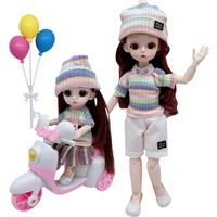 realistic new 12 inch 22 joint doll 31 cm 16 6 inch parent child dress up cute motorcycle balloon girl toy dress up gift