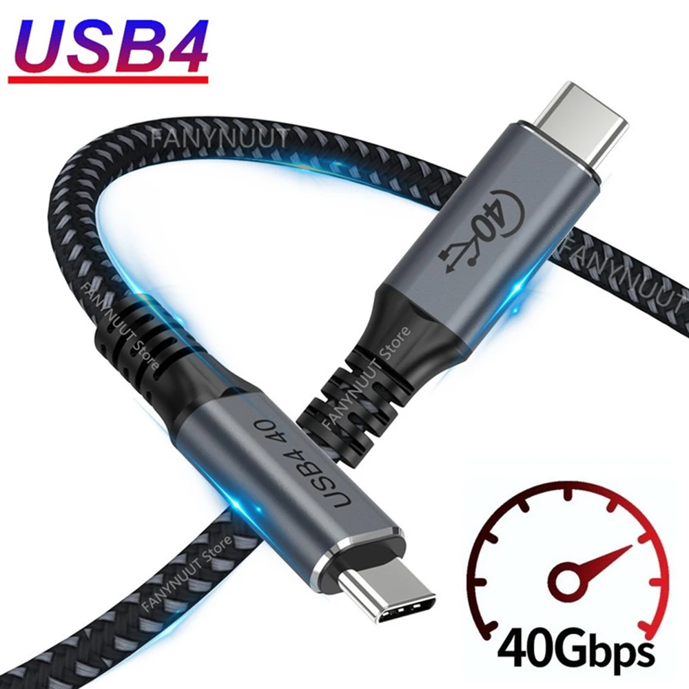 

USB4 USB C Cable PD 100W 4K 5K/60Hz Compatible Thunderbolt 3/4/DP/PCle USB-C to USB C 40Gbps USB4.0 Fast Cable for Mac Pro