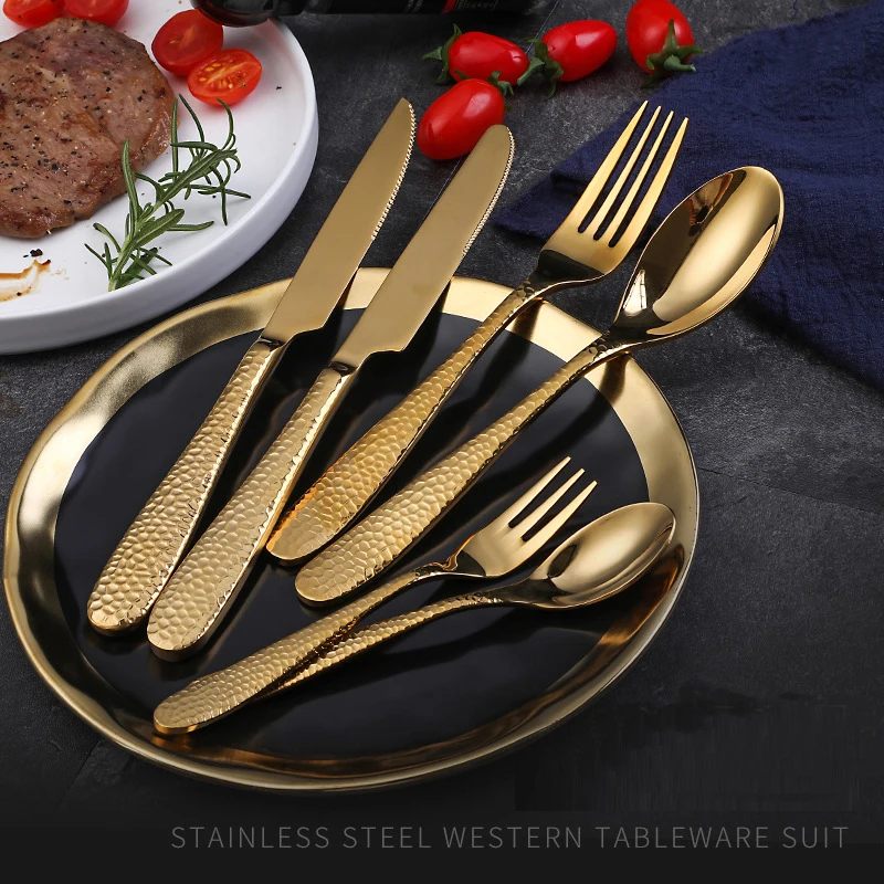 

6 PCS Flatware Set High-grade Mirror Polishing Stainless Steel Cutlery Sets Silverware Dinnerware Spoons/Knives With Gift Box