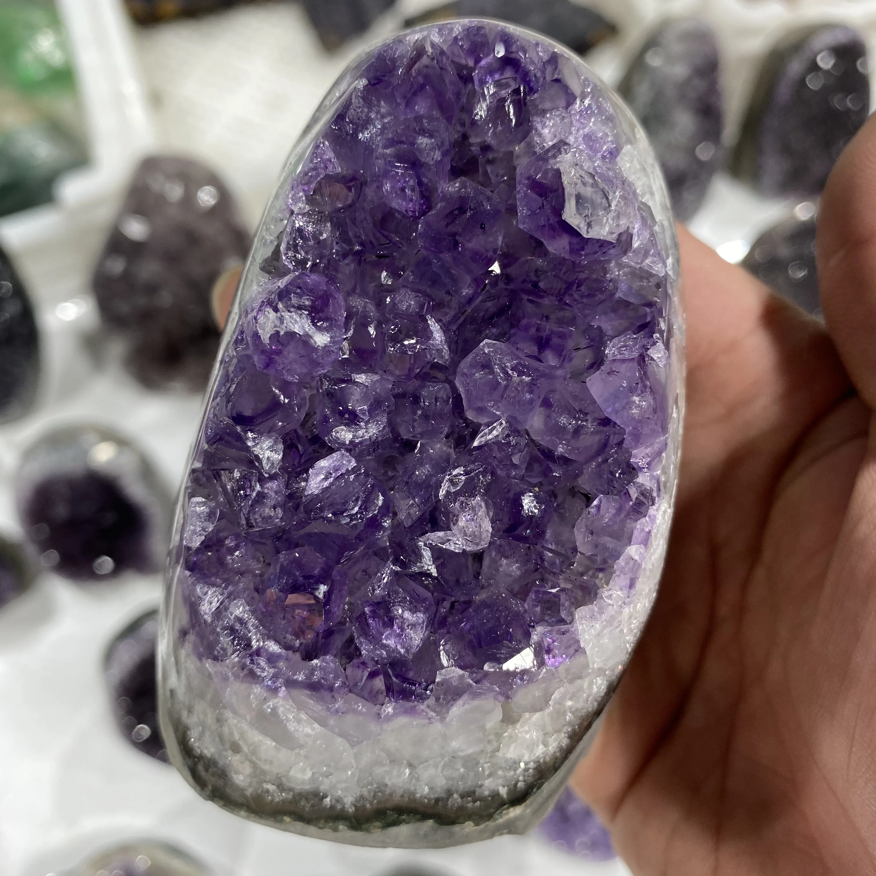 

TOP Natural Purple Amethyst Cathedral Quartz Crystal Cluster Mineral Specimen From Brazil Home Decoration Gift