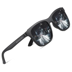 ROSHARI Square Polarized Sunglasses Men Women Vintage TR90 Frame Driving Travel Sun glasses Male zon in India