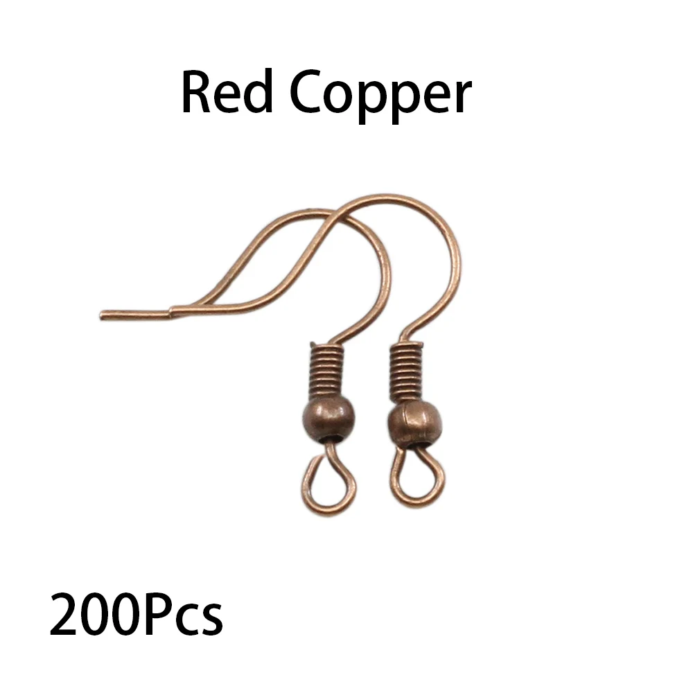 200pcs/lot 20x17mm Earring Findings Ear Clasps Hooks Fittings DIY Jewelry Making Accessories Iron Hook Ear wire Jewelry Supplies - Цвет: Red Copper