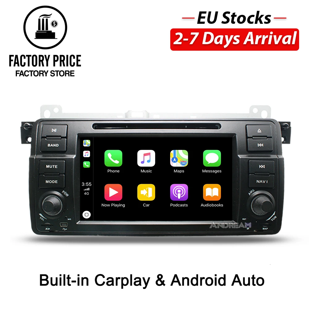 7 &quotBulit in apple Carplay Android Авто Радио Bluetooth для BMW E46 M3 MG ZT GP автомобильный DVD
