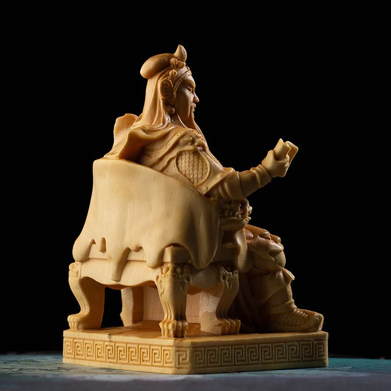 Китайская статуя Гуань Гун три царства Guandi Будды дерево фэн шуй украшения резьба