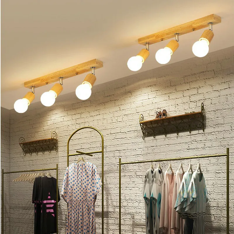 Железный зеркальный прожектор из твердой древесины в скандинавском стиле