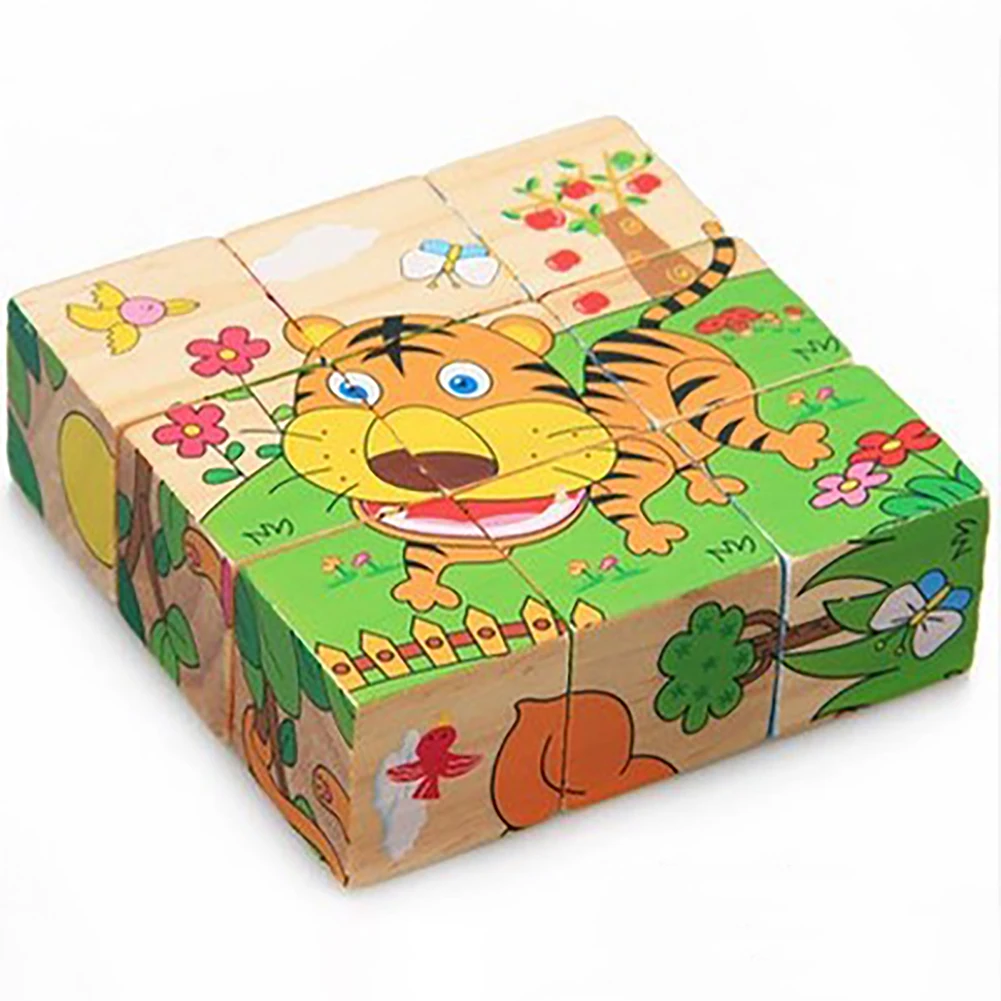 

Портативный Дошкольный пазл-куб деревянные блоки подарок малыш милая игра Раннее Обучение Монтессори для детей Обучающие игрушки забавные