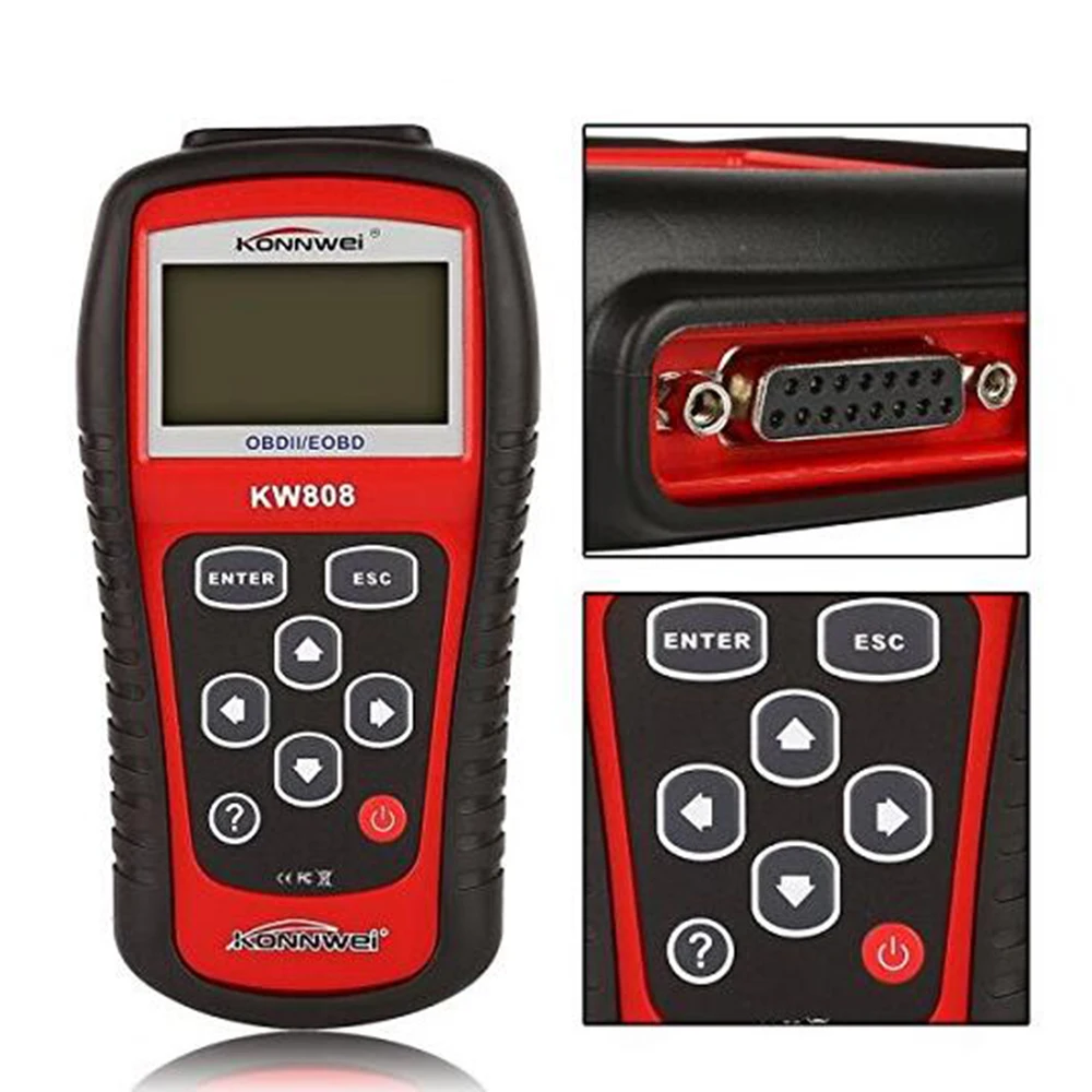 KONNWEI KW808 Профессиональный OBDII/EOBD автомобильный считыватель кодов и автоматический сканер автомобильный декодер обнаружения диагностический инструмент сканирования