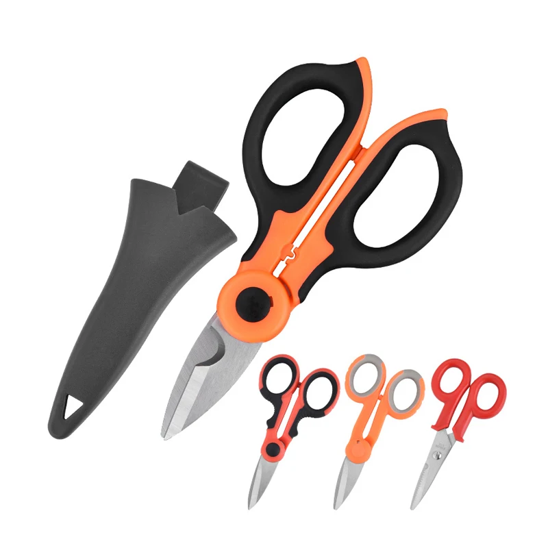 

High Carbon Steel Scissors Household Shears Tools Electrician Scissors Stripping Wire Cut Tools for Fabrics Paper High quality