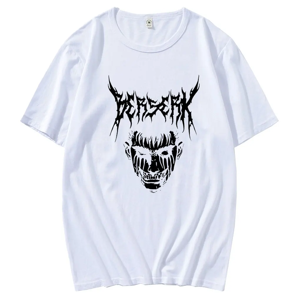 

New Men Dark Berserk Anime T-Shirt Male Short Sleeve Manga Tshirt Featured Breathable Oversized Pattern Print Cotton Casual Tees
