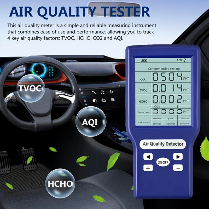 Монитор качества воздуха в помещении детектор HCHO/формальдегида TVOC PM2.5/PM10 тестер