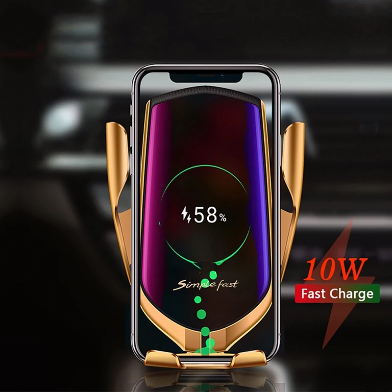 Автоматическое автомобильное беспроводное зарядное устройство R1 10 Вт для iPhone SE
