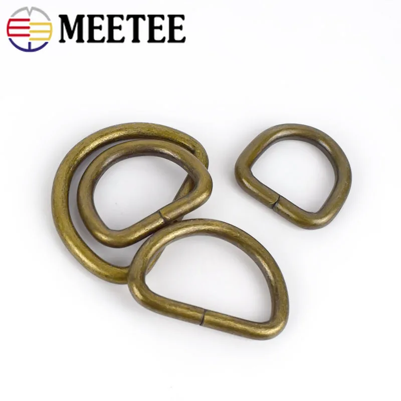 Регулируемая металлическая пряжка Meetee ID20/25/32/38 мм 5 шт. D образное кольцо для сумки