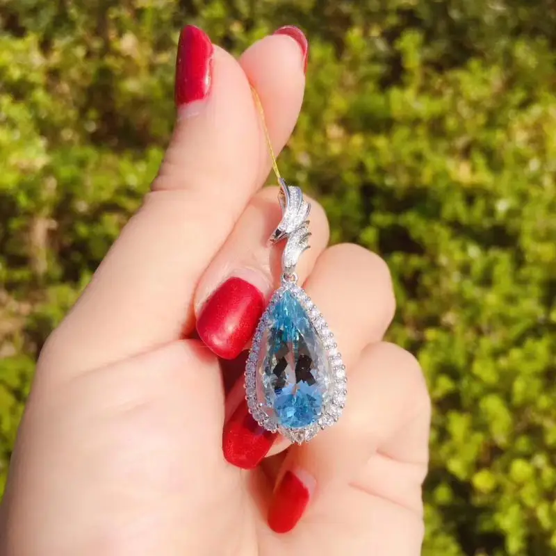 Женское Ожерелье с голубым топазом GENUINEGEM ожерелье из стерлингового серебра 925