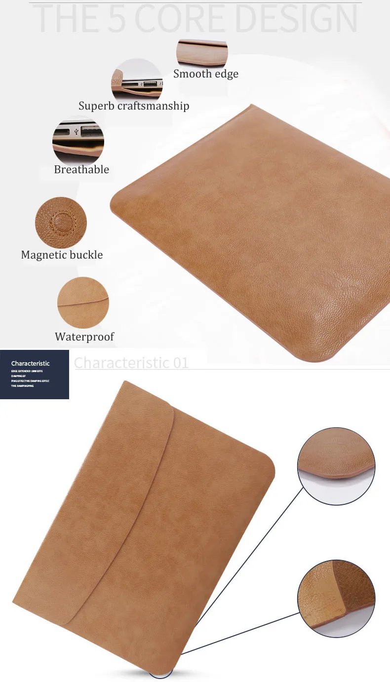 Тонкий PU кожаный чехол для ноутбука Macbook Air 13 11 12 Pro 13 15 чехол для Xiaomi Mi ноутбука 13,3 15,6 крышка