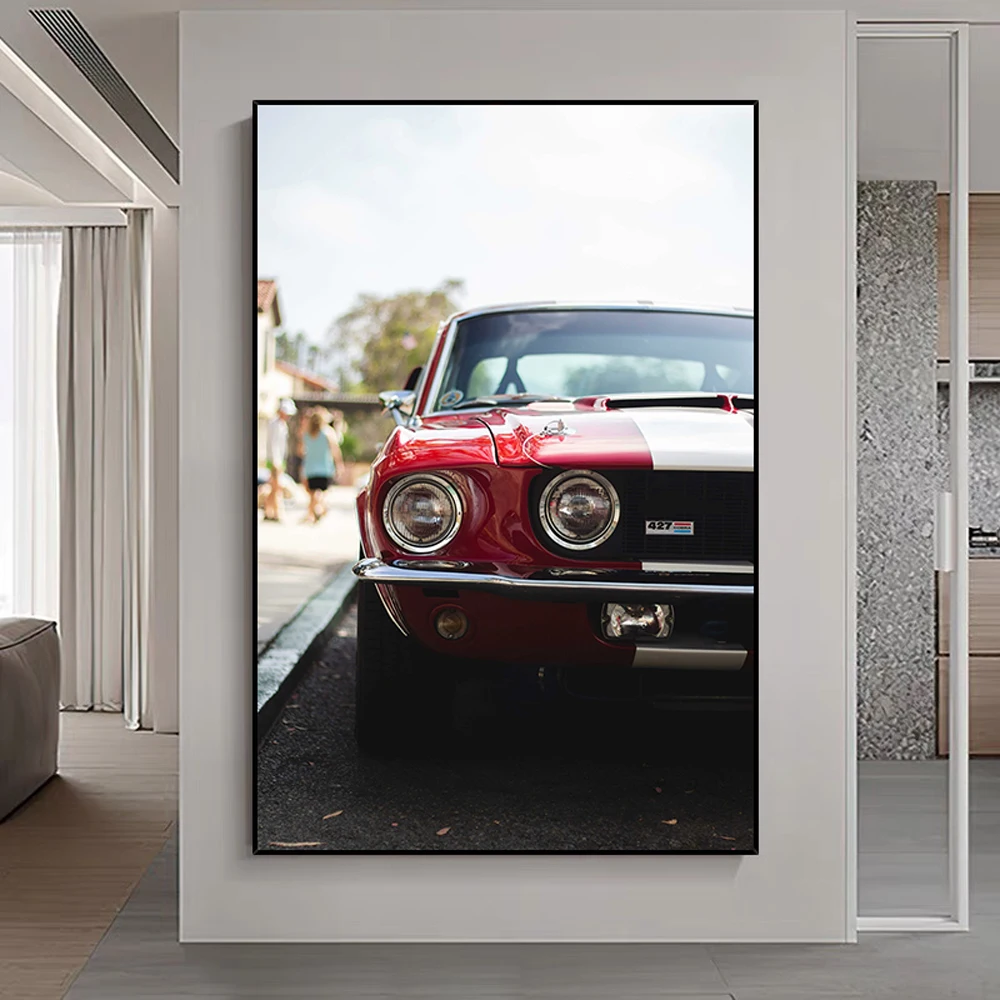 

CA058 Handsome Retro Car Classic Print Silk Fabric Poster Indoor Wall Art Decor Gift