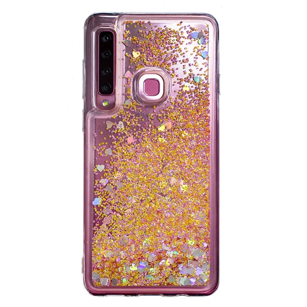 Чехол A9, жидкий блестящий чехол для samsung Galaxy A9 A920F A920 SM-A920F, мягкий чехол из ТПУ с динамическим зыбучим песком и звездой - Цвет: Золотой
