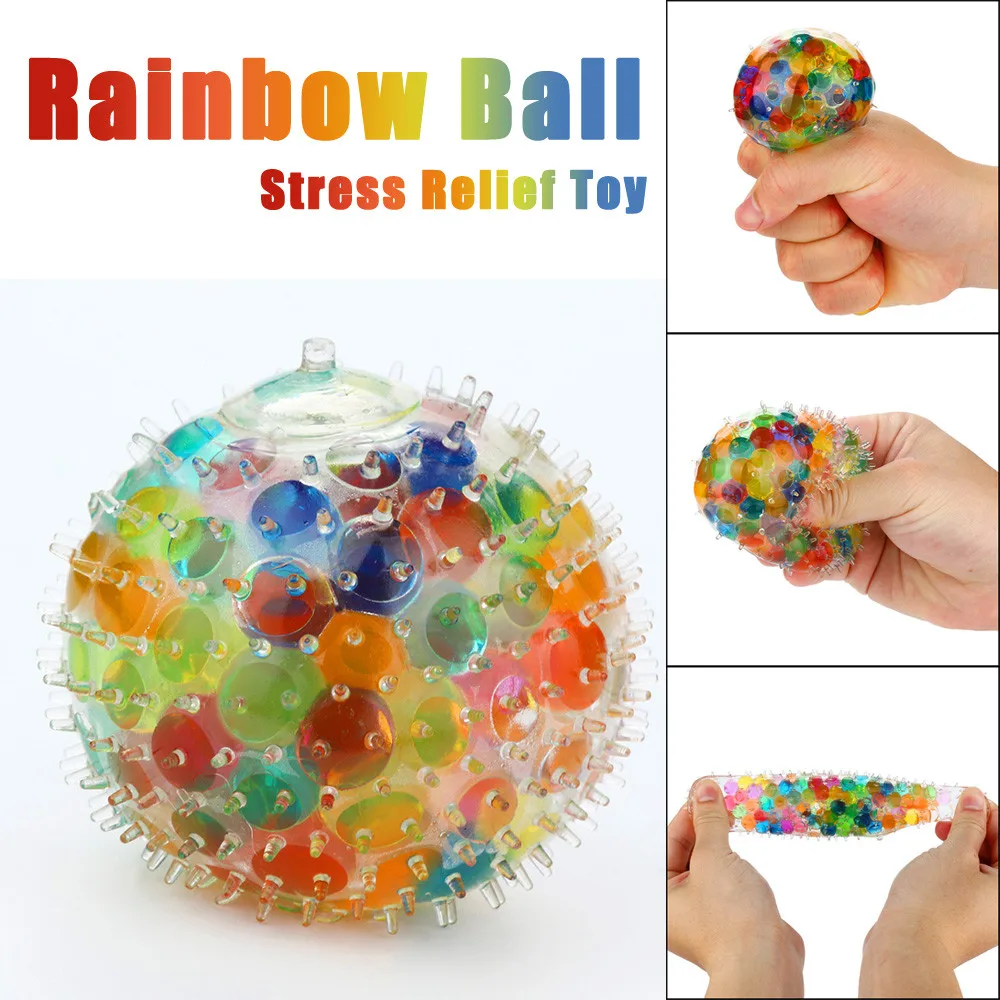 

Squeeze Toy Spongy Rainbow Ball Puffer Funtoy Squeezable Pressure Stress Relief Ball Squashy Poopsie Surprise Stress Relief