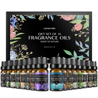lagunamoon 10ml16pcs kit fragrance oil set ylang jasmine lily fresh linen sandalwood diffuser oil essential oil for candle soap