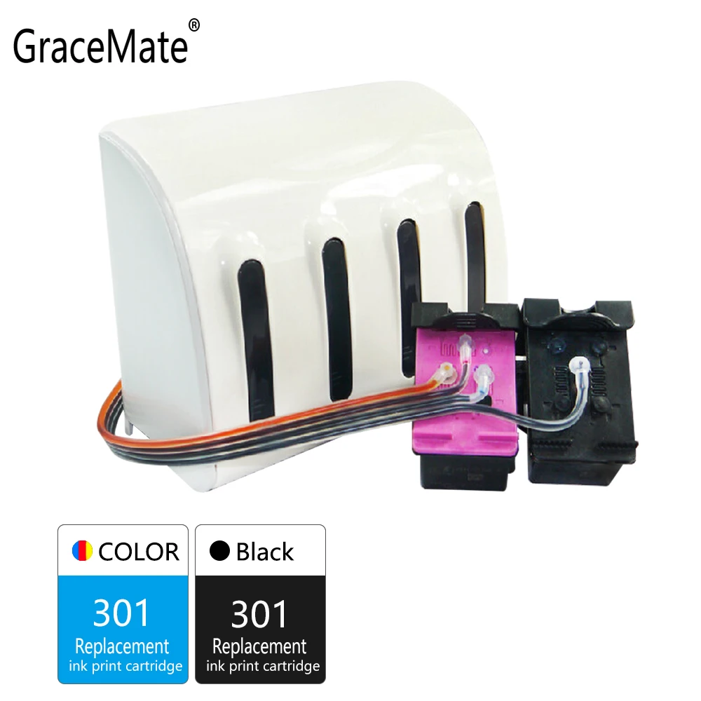 Крупные чернила GraceMate 301 CISS совместимы с HP для принтеров Deskjet 1050 2050 2050s 3050 Envy 4500 4502