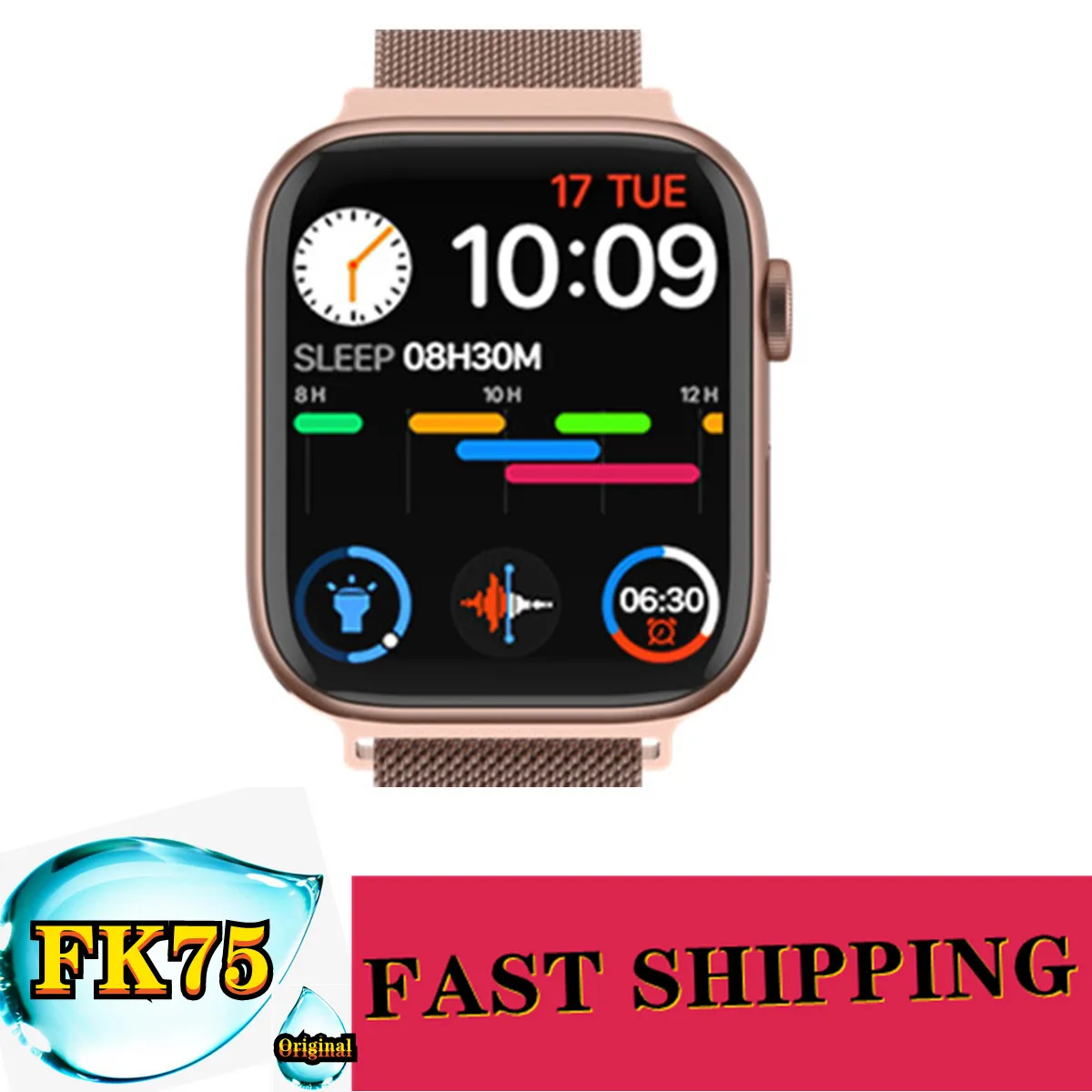 

2021 New IWO FK75 Smart Watch Series 6 1.75“HD Infinite Screen Bluetooth Call Custom Background Heart Rate Monitor Smartwatch