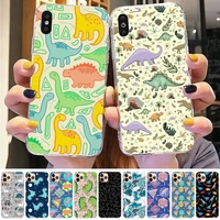 cute dinosaur baby fashion phone case for iphone 13 8 7 6 6s plus x 5s se 2020 xr 11 12 pro xs max