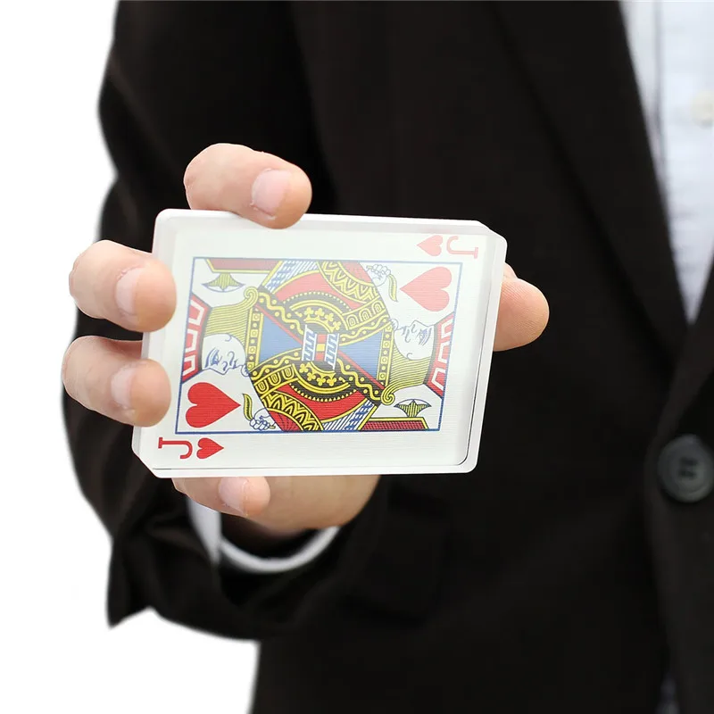 Top Clear Crystal Ice Block Glass Omni Deck Playing Cards Close-Up Magic Tricks Acrylic Entertainment Board Games 9x6.5cm | Игрушки и