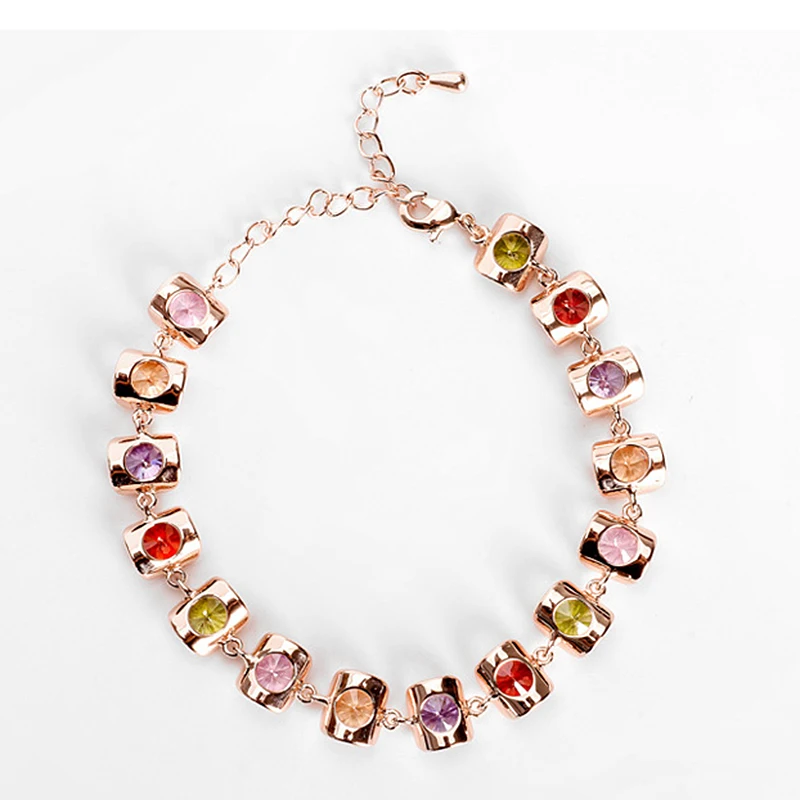 

Браслеты женские из серебра 925 пробы, 17 см, с подвесками, рубин, аметист, перидот