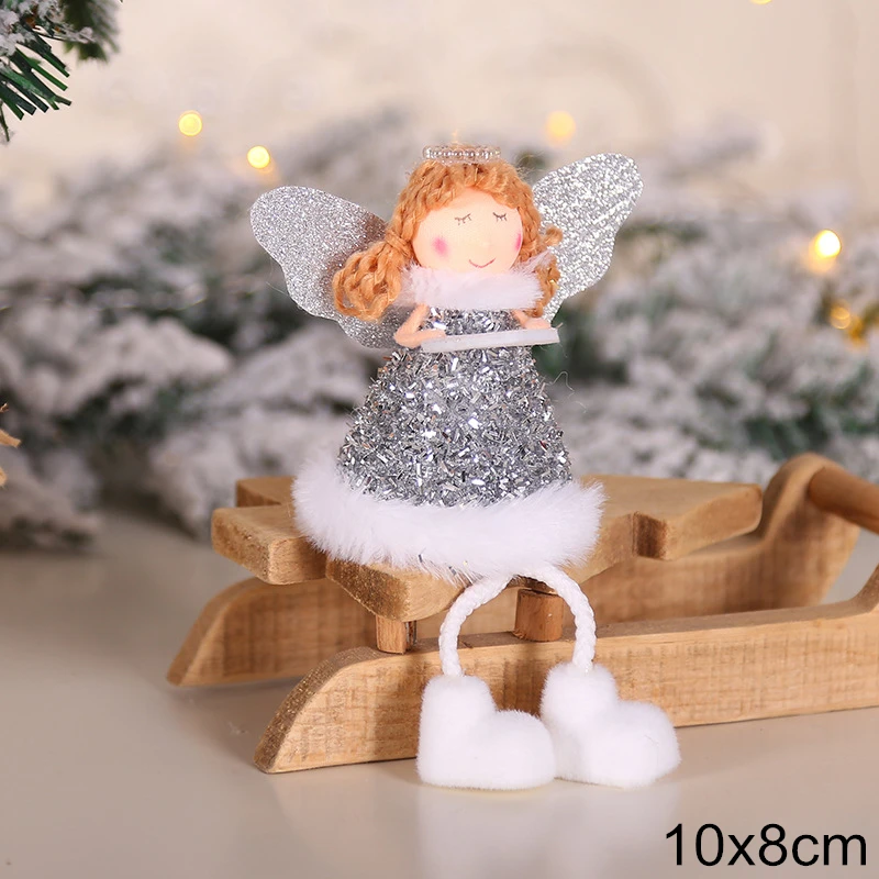 0140-9 Silver angel Висячая кукла Ангел рождественские украшения для дома рождественские товары кулон Рождественский орнамент Navidad Kerst год - Цвет: 0140-9 Silver angel