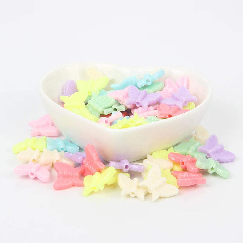 100 шт. акриловые бусины в виде бабочек 16 х13 мм | Украшения и аксессуары