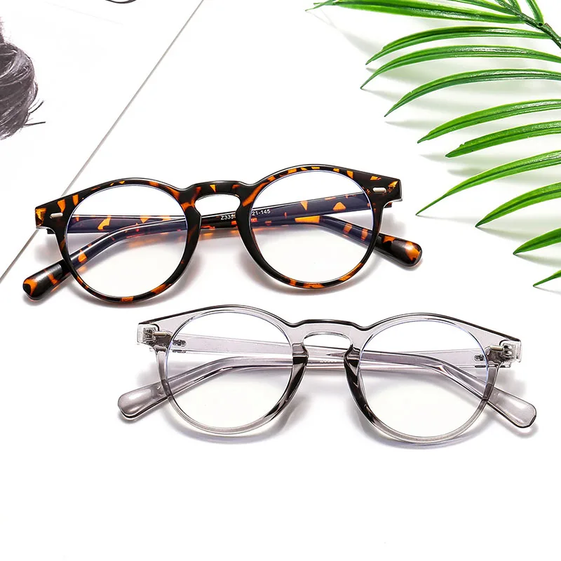 

Women Plain Glasses Men Round Frame Eyewear Vintage Luxury Designer PC Frame Clear Lens Glasses Round Optical Glasses Eyeglasses