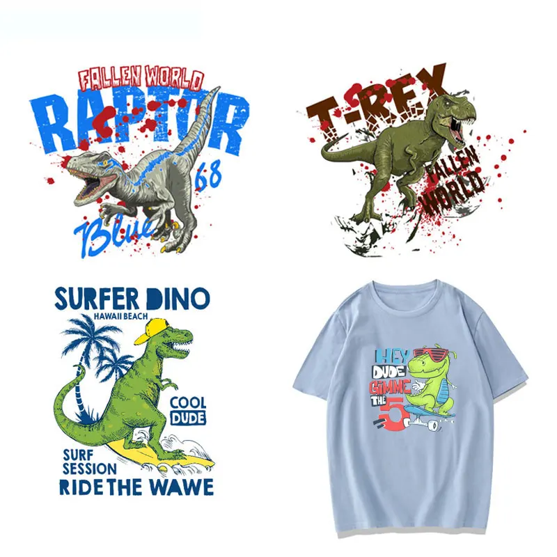Термоклейкая нашивка с животными модные нашивки динозаврами для одежды наклейка