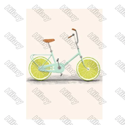 

Poster Cartoon Bicycle Orange Lemon Fruit Canvas Painting and Prints Wall Art Pictures Decoration for Living Room 3Pcs Frameless