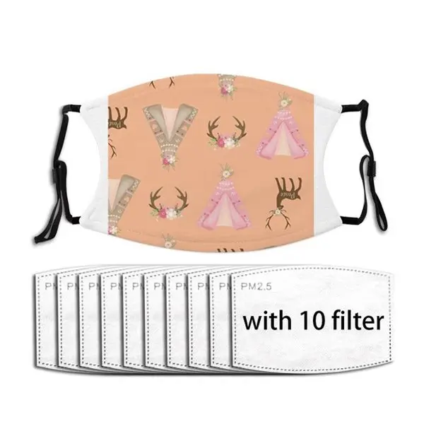 

Boho Neck Gator Floral Boho Teepee Face Mask Unisex Reusable Face Mask Anti Haze Dustproof Cover Mascarilla