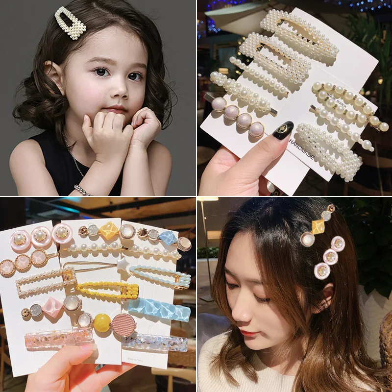 3/5/7pcs Cute Flower Princess Hairpin Kids Girls Hair Clips Bows Barrette Accessories for Children Hairclip Headdress Hairgrips |