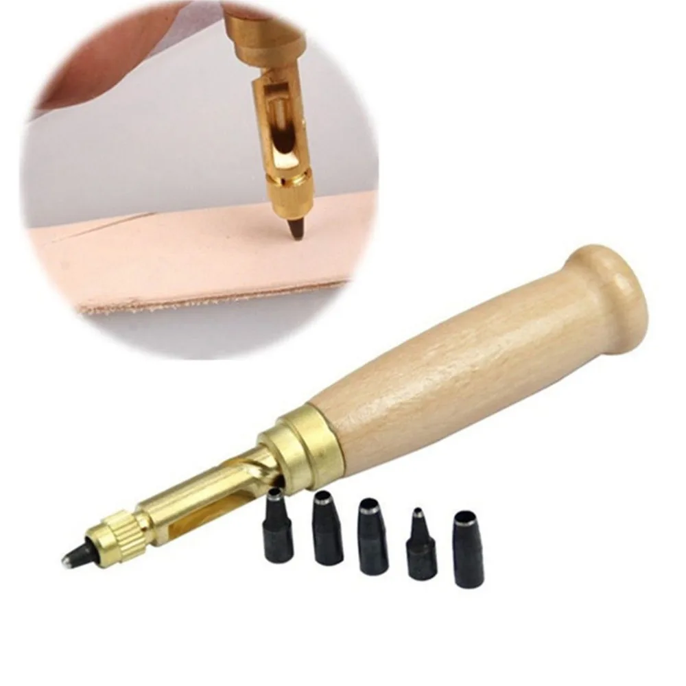 

6 in1 Automatic Hole Punch Cutter Book Drill for Sewing Leather Craft Tools Sewing Accessories High Quality 1 Set