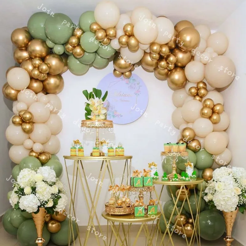 

LATEX Avocado Green DIY Baby Shower Helium Balloon Garland Arch Kit Retro Skin globals Balloon Wedding Birthday Party Decoration