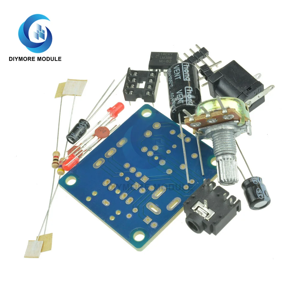 LM386 Mini Audio Amplifier DIY Kit 3.5mm 3V-12V Power Amplifier Suite Trousse Amplificador Module Board Beyond TDA2030