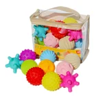 Резиновые текстурированные детские игрушки, мячики, набор игрушек с несколькими тактильными мячиками, развивающийся массаж, сенсорный мяч, мяч для рук
