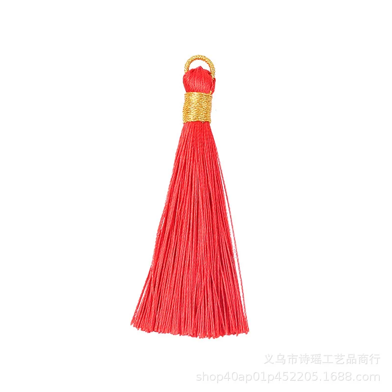 

10pcs Creative New Polyester Thread Tassel Pendant Ice Silk Vertical Gold Thread Hanging Head Tassel Tassel Clothing Accessories