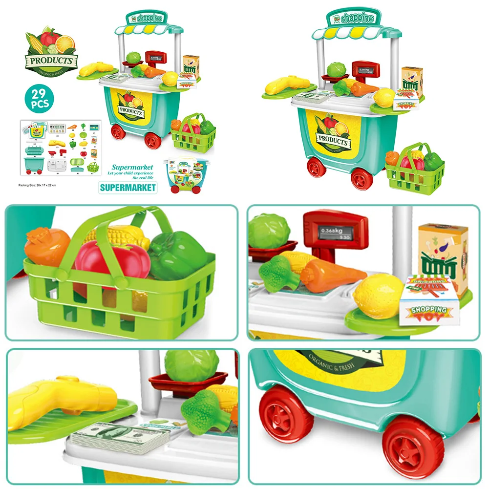 Корзина кухонная игрушечная тележка набор мини малышей ролевые игры Забавный