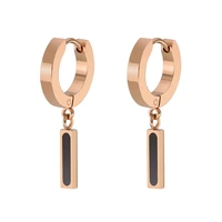 stainless steel enamel strip hanging drop dangle earrings clasp hook hoop earrings clips jewelry gifts accessories for women