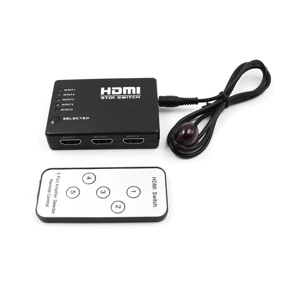 HDMI переключатель 5 входов 1 выход 3d 5 портов 4k HDMI Переключатель Селектор сплиттер с концентратором ИК-пульт для HDTV DVD