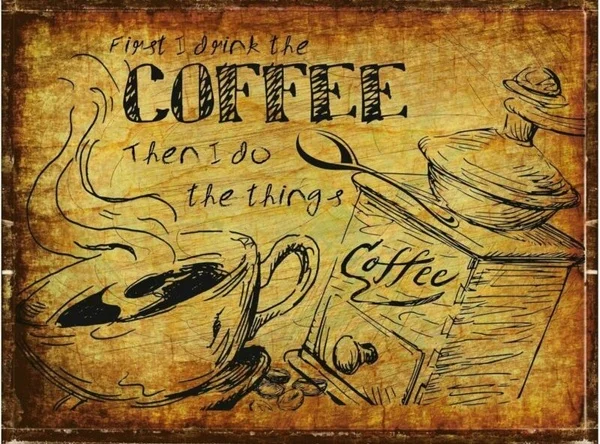

Coffee humorous Retro Metal Wall Plaque Art Vintage funny tin Sign a4